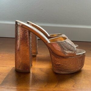 Olivia Rhinestone Rose Gold Platform Heels